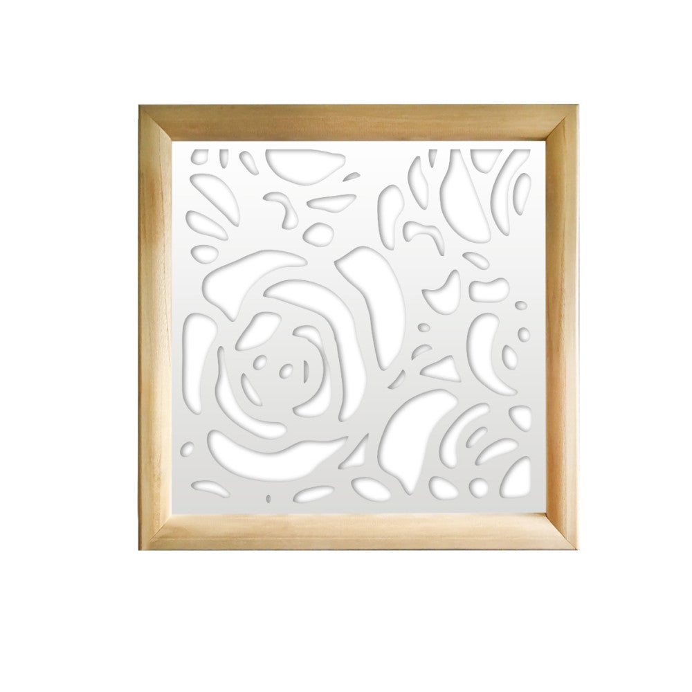 ROSES - Kwadratowe moduły dekoracyjne z drewna i PVC - Rozmiar 98x98 cm - Grubość 64 mm - Kolor wewnętrzny BIAŁY