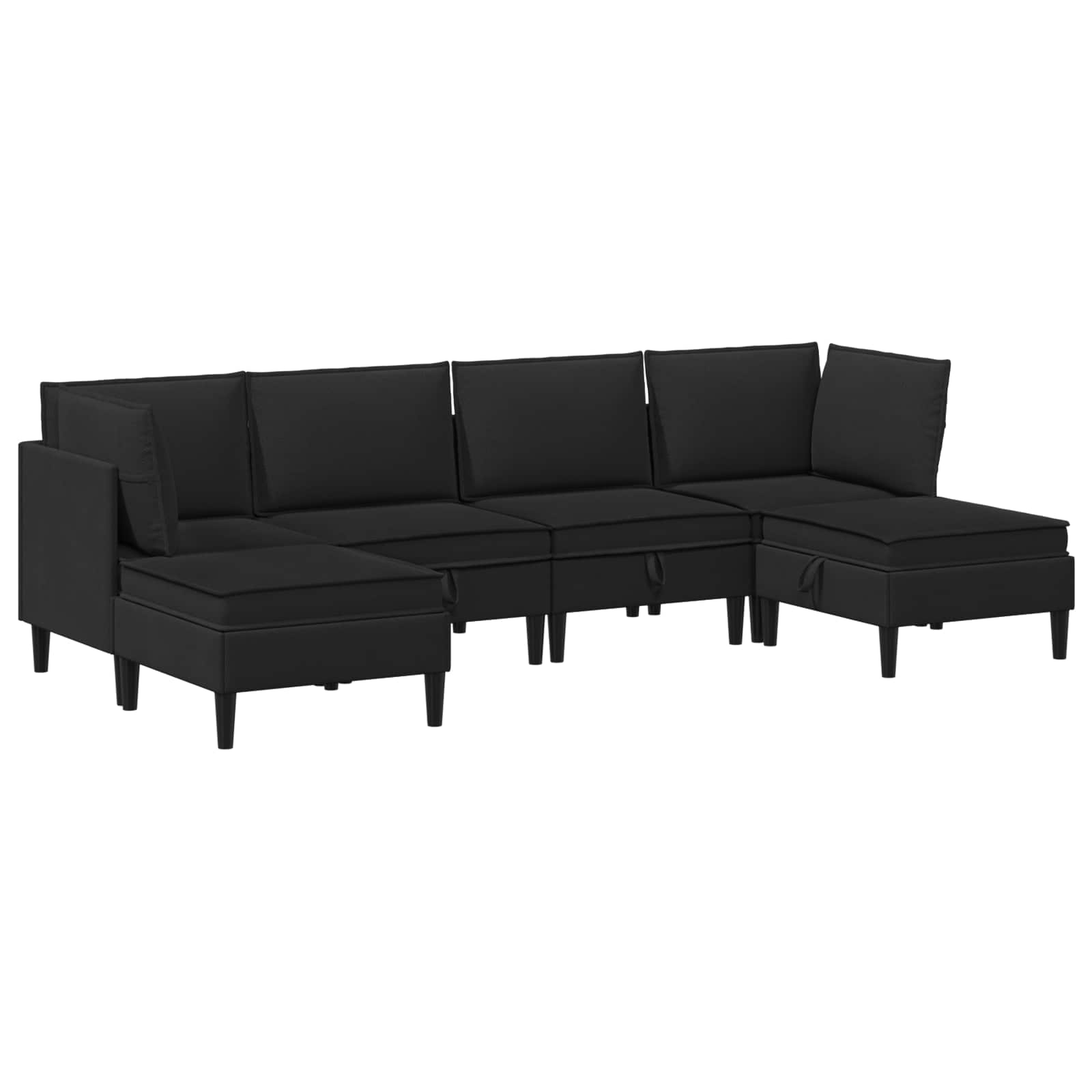 Zestaw mebli do salonu 6 pcs Czarny tkanina