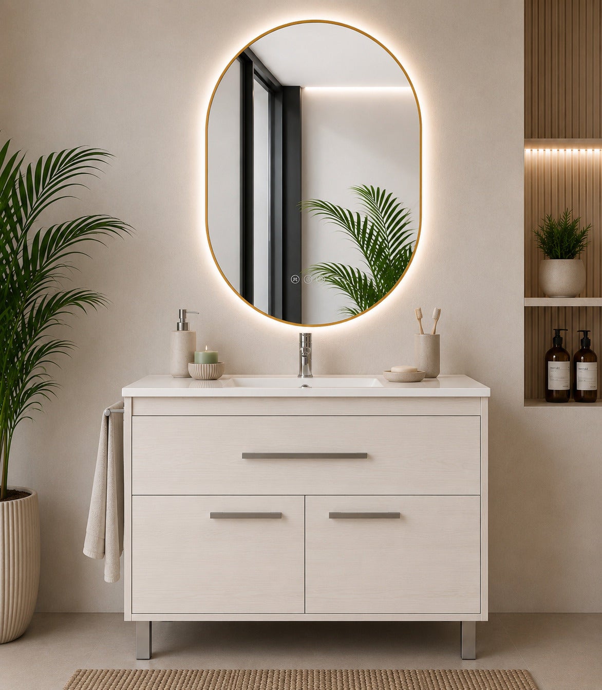 Szafka łazienkowa z umywalką ORIGENBATH BAHIA bez lustra 120x45 cm 1 umywalka biały nordycki