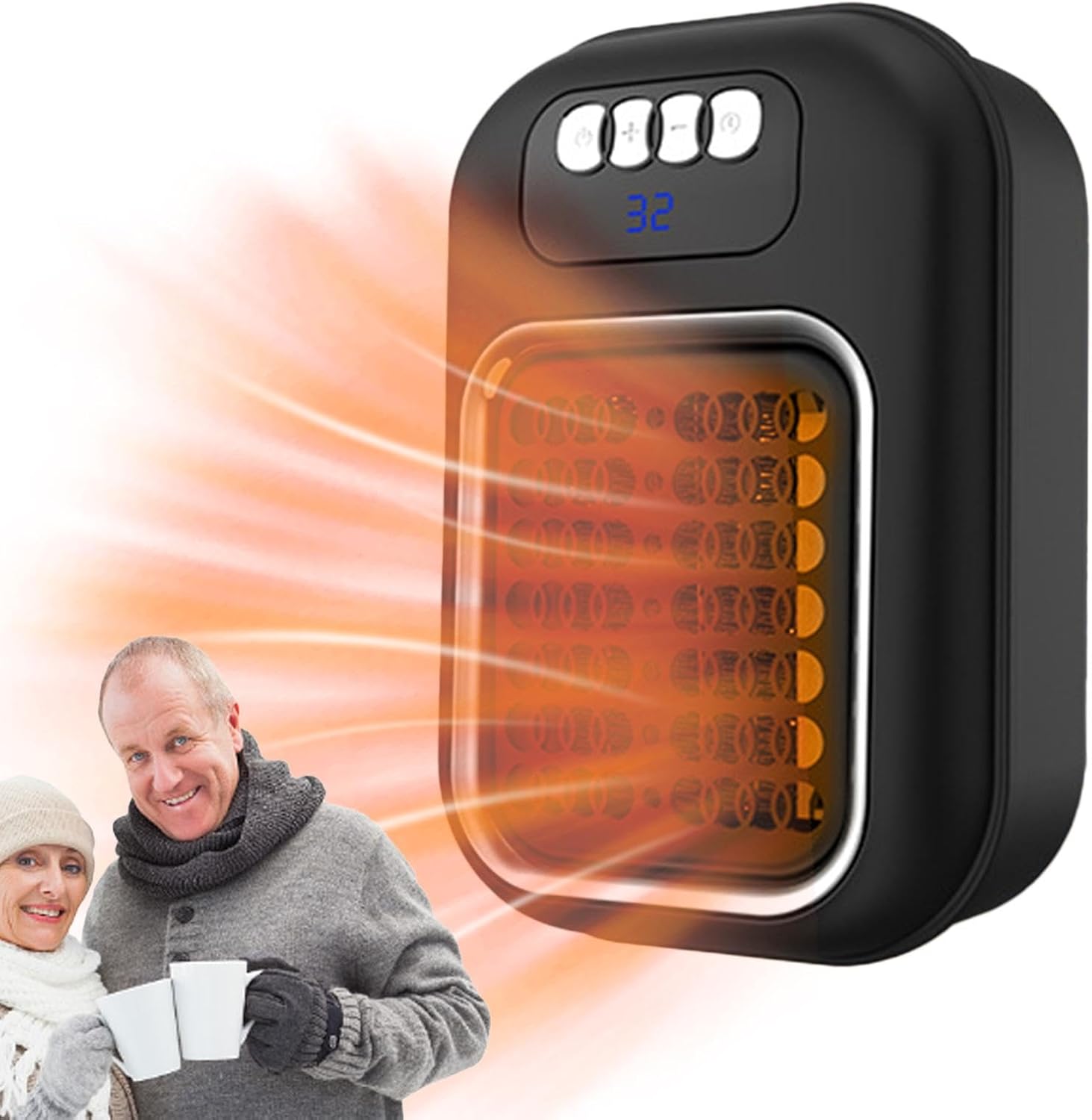 Mały czarny grzejnik elektryczny, grzejnik dodatkowy - Wielofunkcyjny grzejnik ścienny do łazienki, grzejnik wewnętrzny