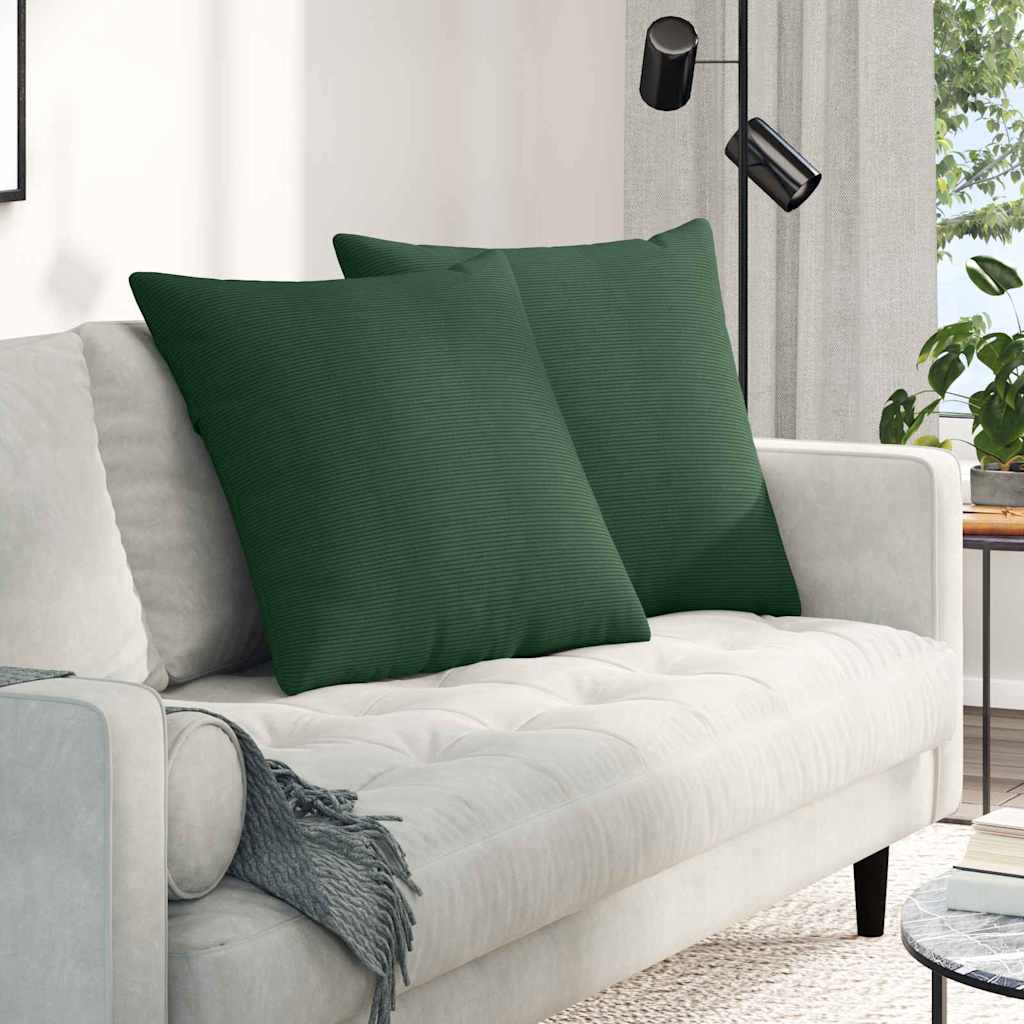 Poduszki na sofę 2 pcs Ciemna zieleń 80 x 80 cm vidaXL