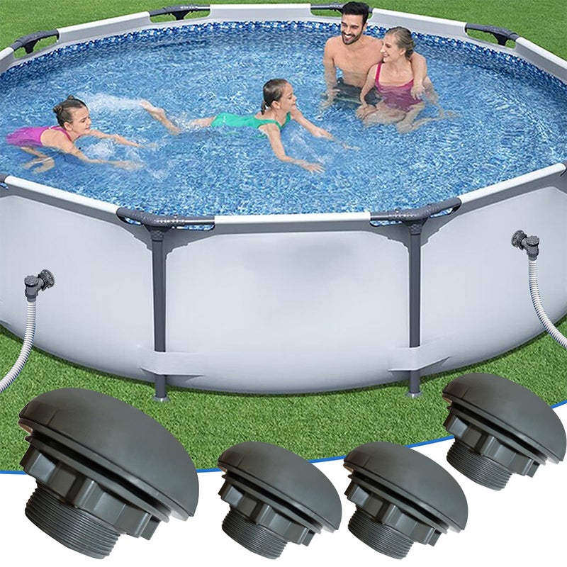Pompa filtrująca do basenu, 2 sztuki, zawór wlotowy/wylotowy, szary filtr wody na wlocie i wylocie P6H1317, pasuje do Hnemix INTEX Bestway Coleman