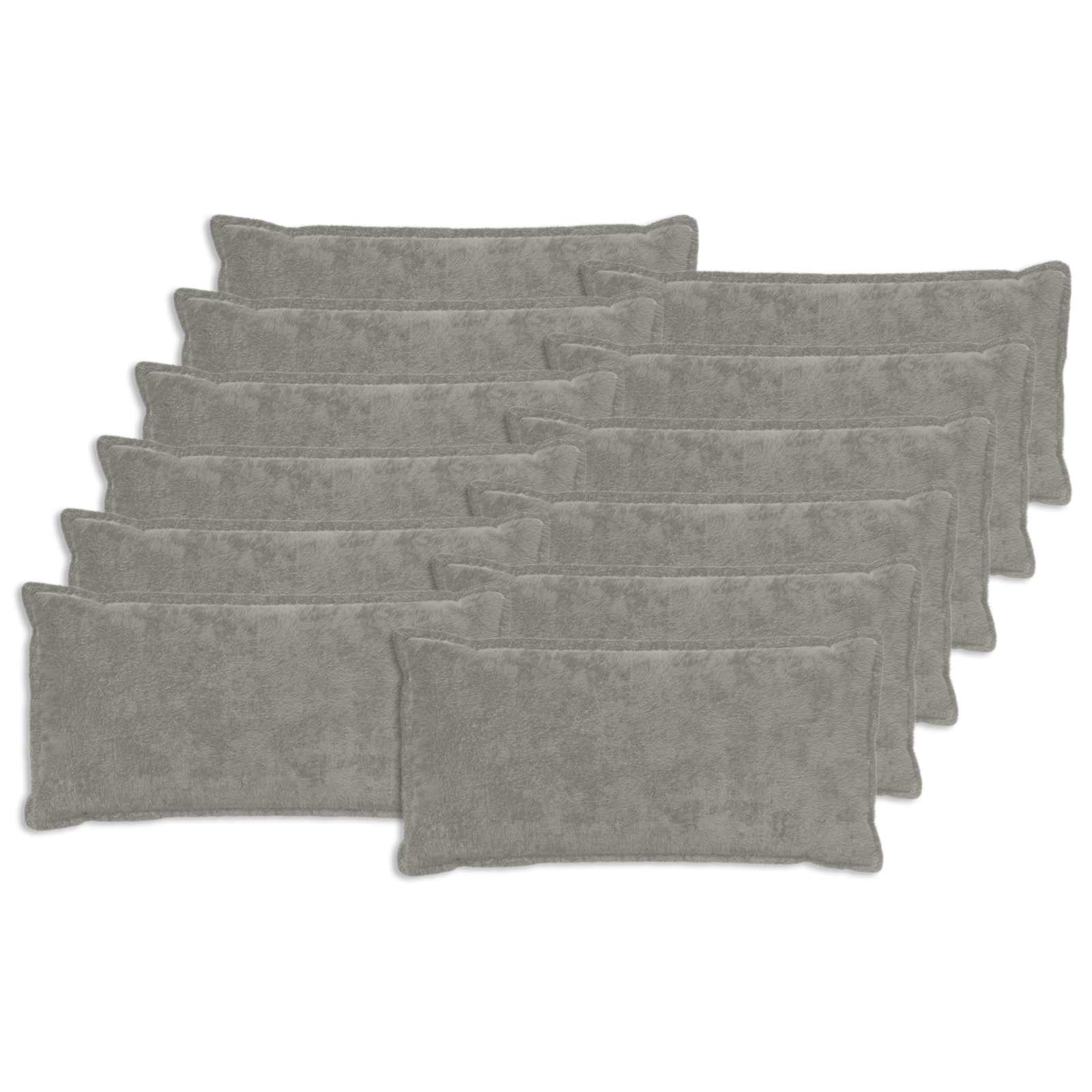 12x Poszewka Dekoracyjna na Poduszkę 40x80 cm Jasnoszara