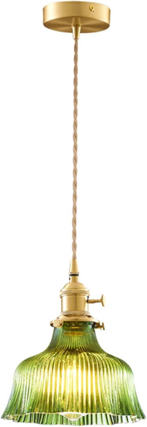Lampa wisząca z kloszem ze szkła w stylu vintage, mosiężna lampa sufitowa do baru w stylu loft z gniazdem E27, mini żyrandol do sypialni, jadalni, kuc