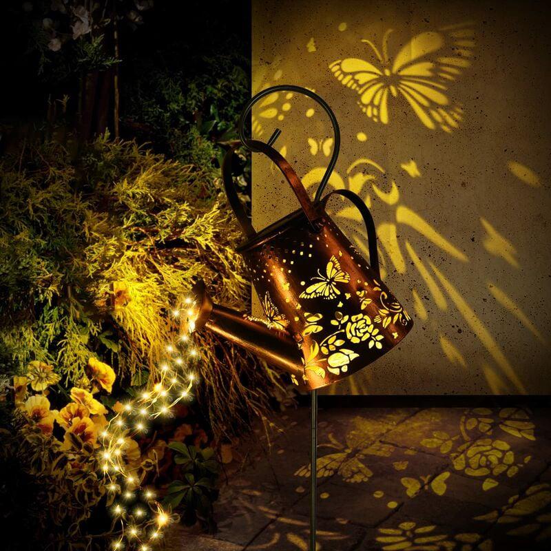 Lampa Arrosoir Solaire, Arrosoir Solaire z Girlandą, Lampy Metalowe Wodoodporne z Uchwytem, Zewnętrzna Lampa LED do Ścieżek/Nawierzchni
