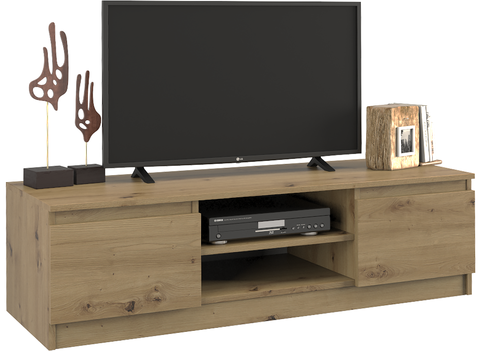 Szafka RTV 120 Topeshop Stolik 120 cm Dąb Artisan 40x120x36 cm 1 szt.