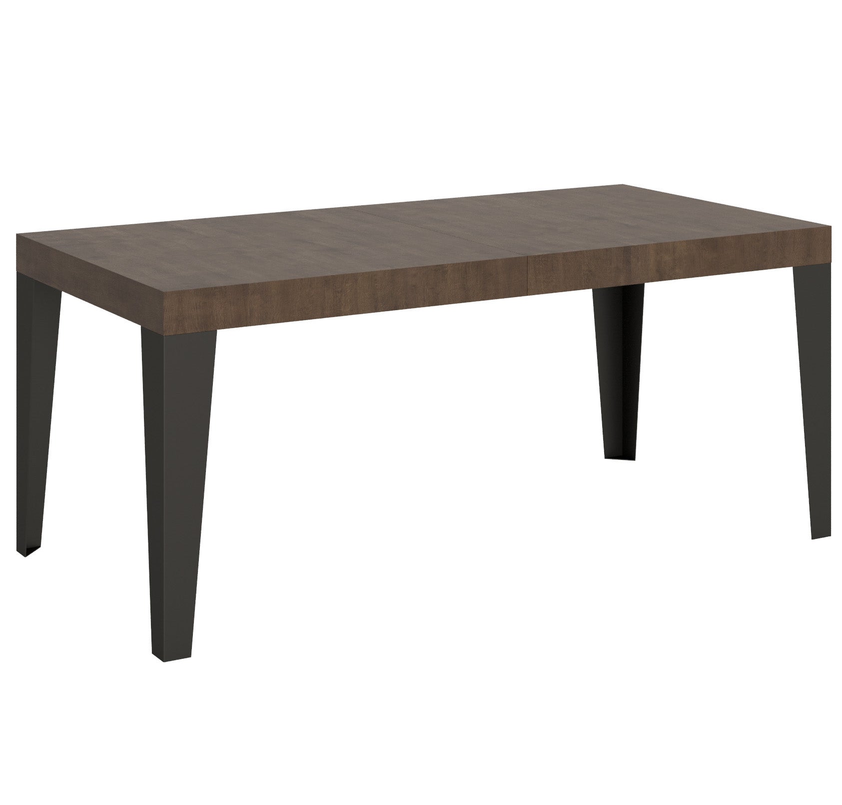 Mesa extensible de 440 cm, resistente al fuego, de 180 mm de diámetro y sólida, en nogal antracita.