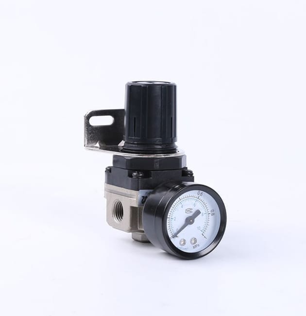 Regulator ciśnienia powietrza 1/4", sprężarka sterowana pneumatycznie z manometrem, regulowany zawór manometru powietrza ze stopu aluminium