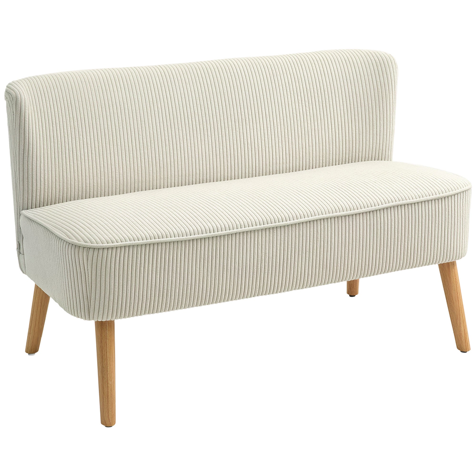 Sofa 2-osobowa, miękka tapicerka, łatwy w pielęgnacji pokrowiec, nośność do 150 kg, 117 x 56,5 x 77 cm, kolor kremowo-biały