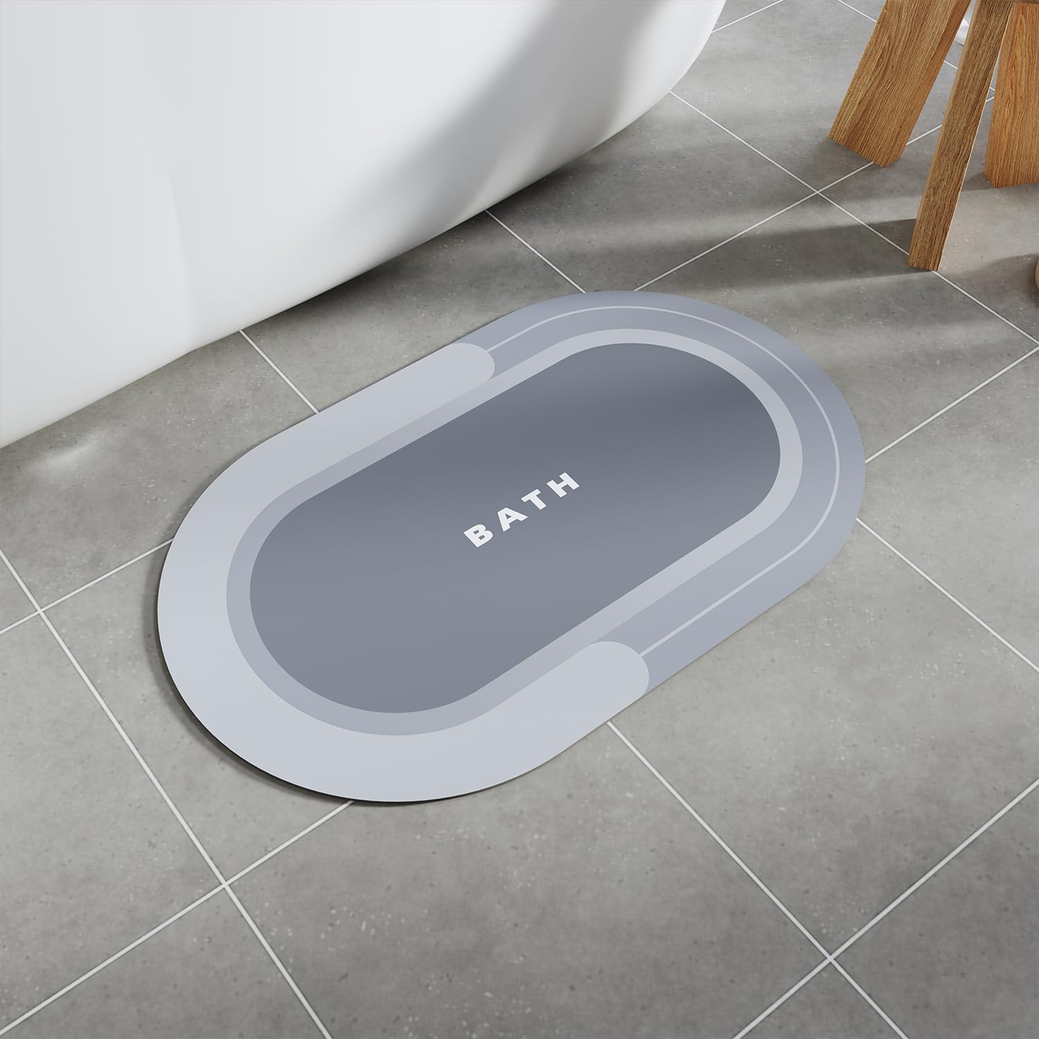 Antypoślizgowa i odporna na pleśń mata łazienkowa szybkoschnąca, absorbująca wodę, nadająca się do prania w pralce (Niebieska, 40 * 60 cm)