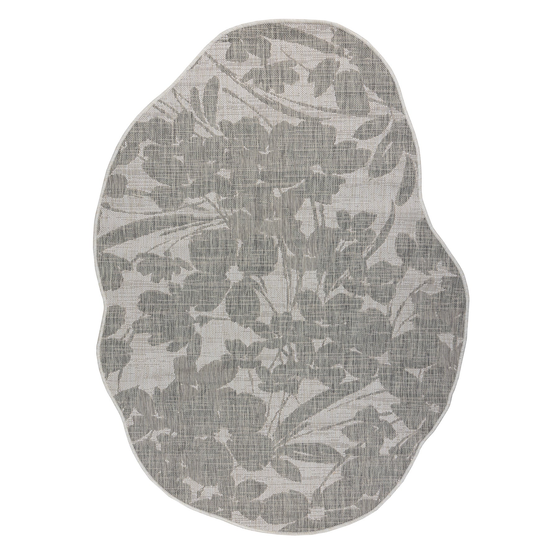 Dywan ORGANIC 2735 sizal Kwiaty ecru / szary - naturalny, nowoczesny nieregularny kształt 120x170 cm