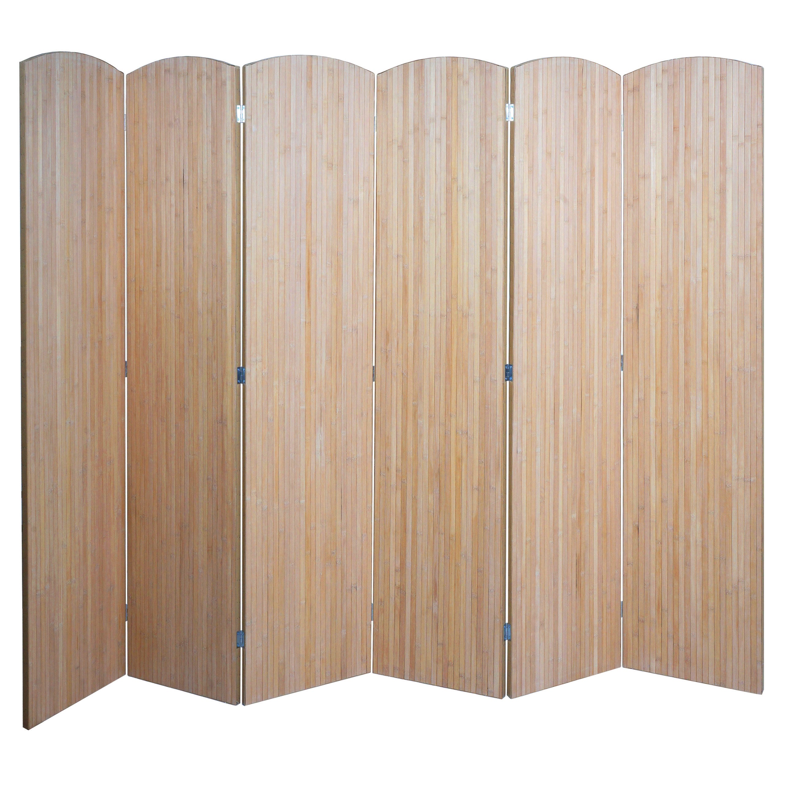 Parawan bambusowy HWC-O30, przegroda pokojowa, parawan, składany, 6 paneli, 170 x 245 cm