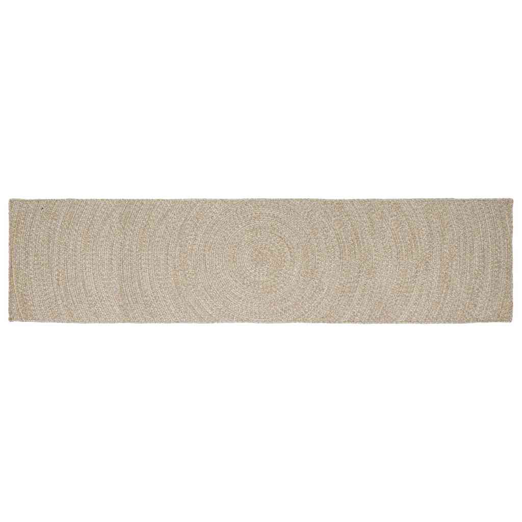 Dywany pokojowe Naturalne i białe 80 x 400 cm Juta vidaXL