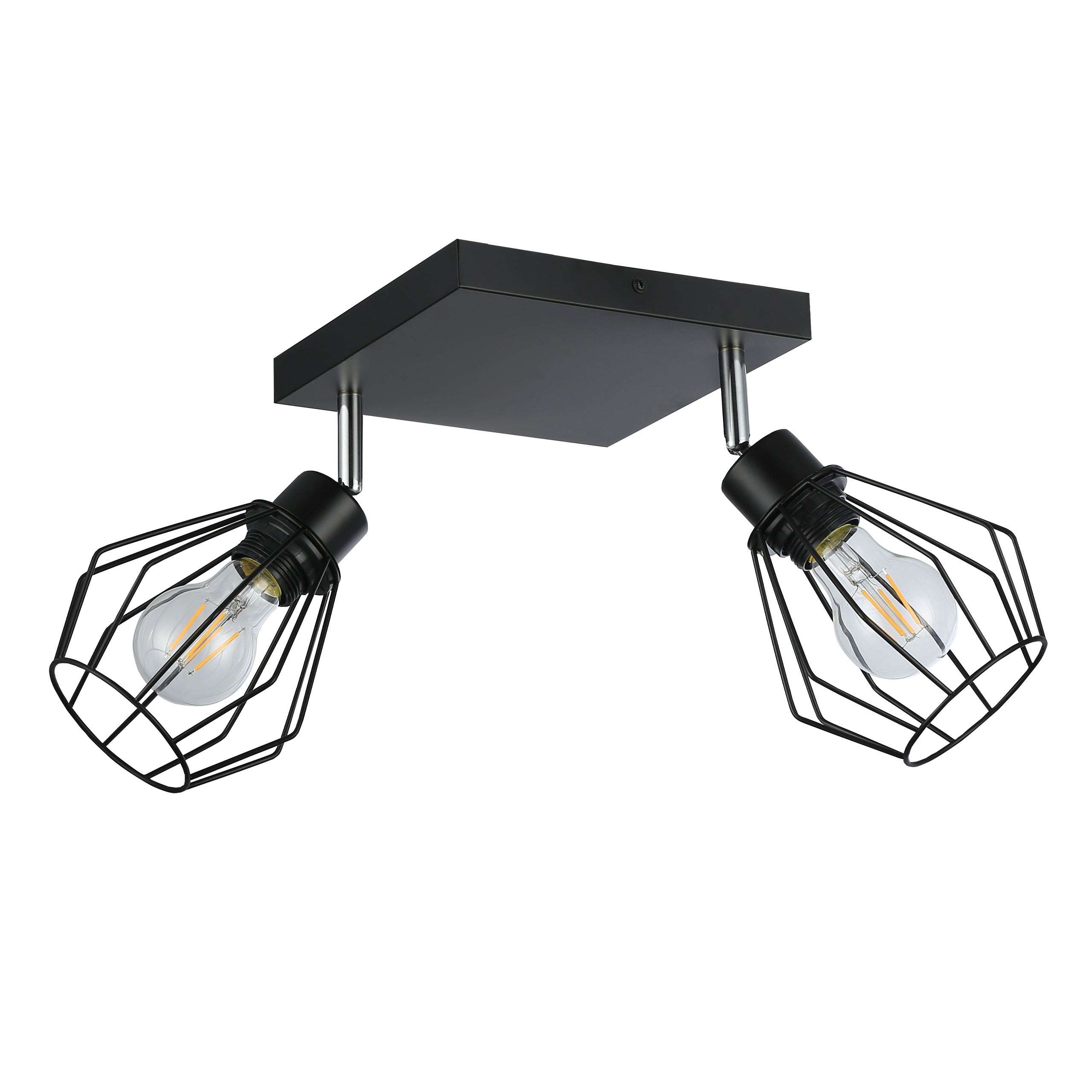 Lampa sufitowa 2x E27 LED Otto IP20 ruchoma wisząca czarna żyrandol kinkiet MasterLED