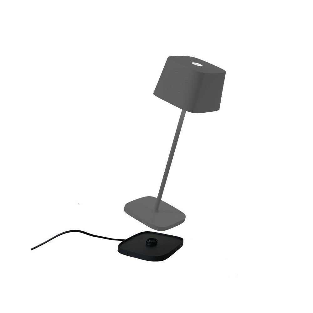 Lampa stołowa LED Zafferano Ofelia Pro Dark Grey z możliwością ładowania i ściemniania - 2200-2700-3000 K - maksymalna moc 9 godz