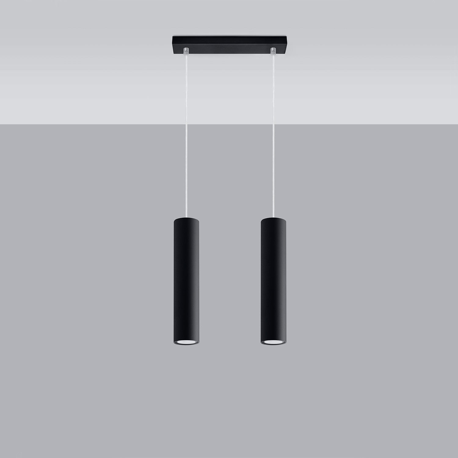 Suspension Acier Noir GU10 2 Lagos Line