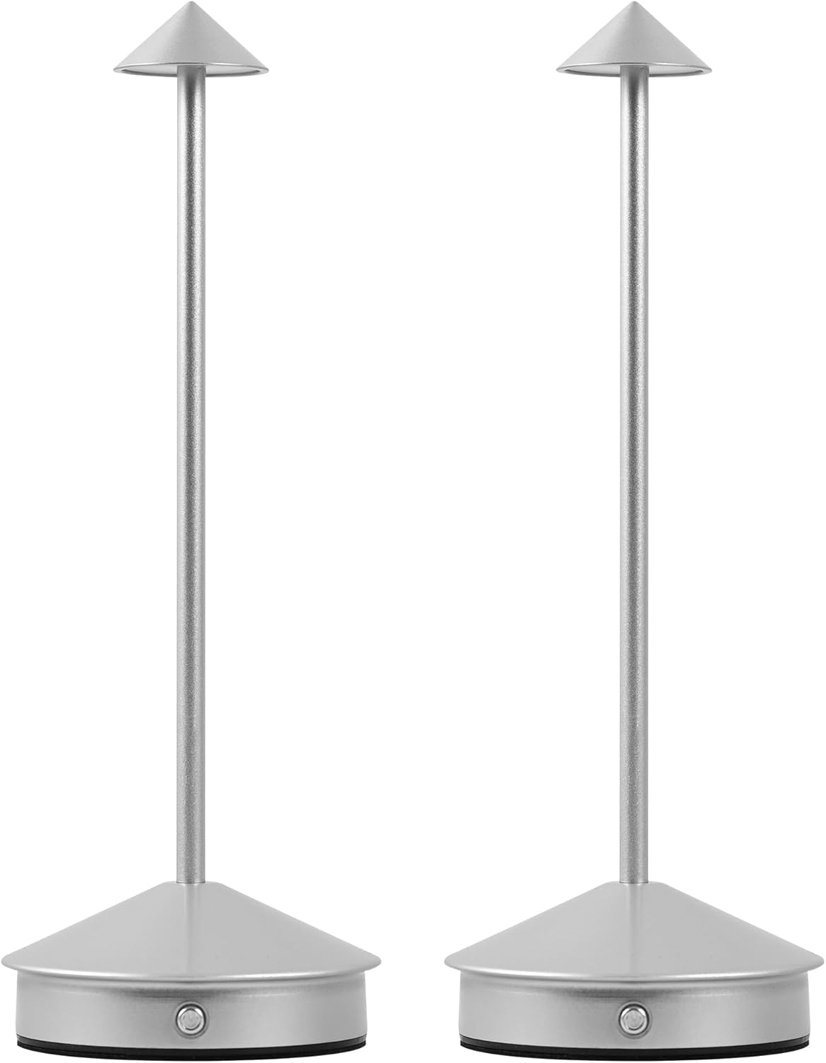 Przenośna lampa LED USB – regulowana intensywność za pomocą przełącznika ciśnieniowego, kolor srebrny