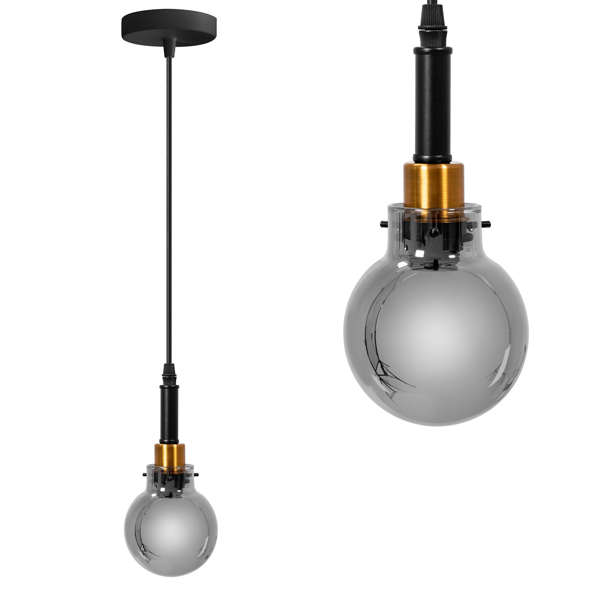 Lampa Sufitowa Wisząca Toolight App1124-1Cp Czarny Złoty