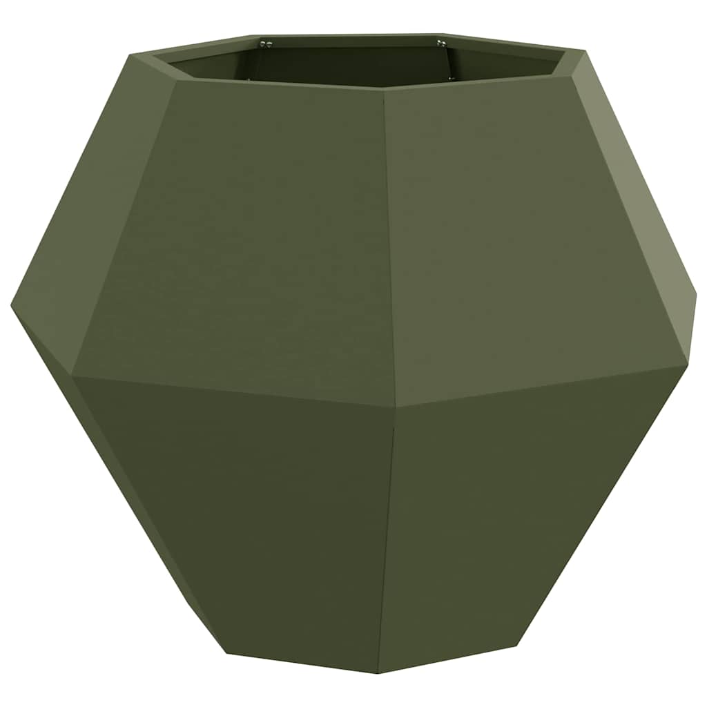 Donica Zielony oliwkowy 75 x 75 x 60 cm Stal