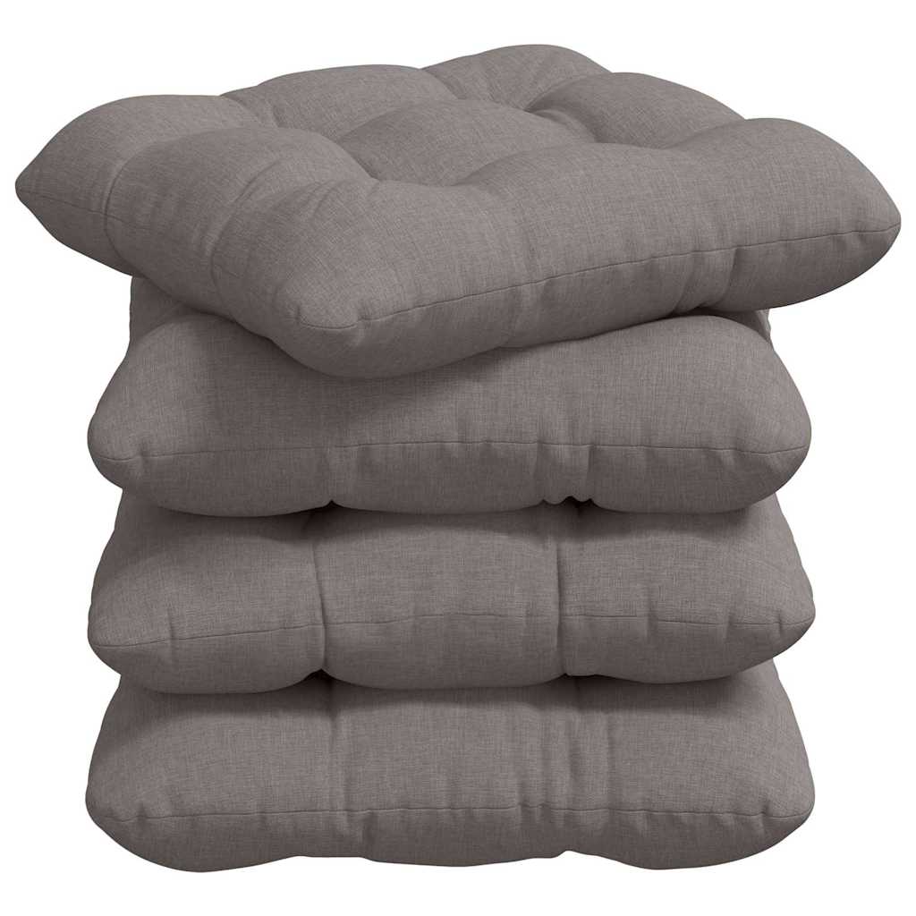 Poduszki na siedziska 4 pcs tkanina Ciemnoszary 40 x 40 x 12 cm