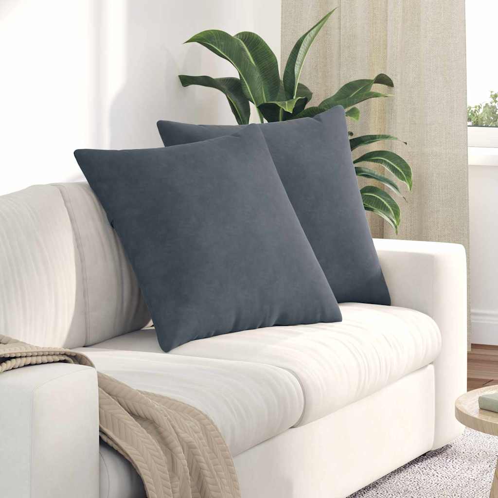 Poduszki na sofę 2 pcs Ciemnoszary 80 x 80 cm vidaXL