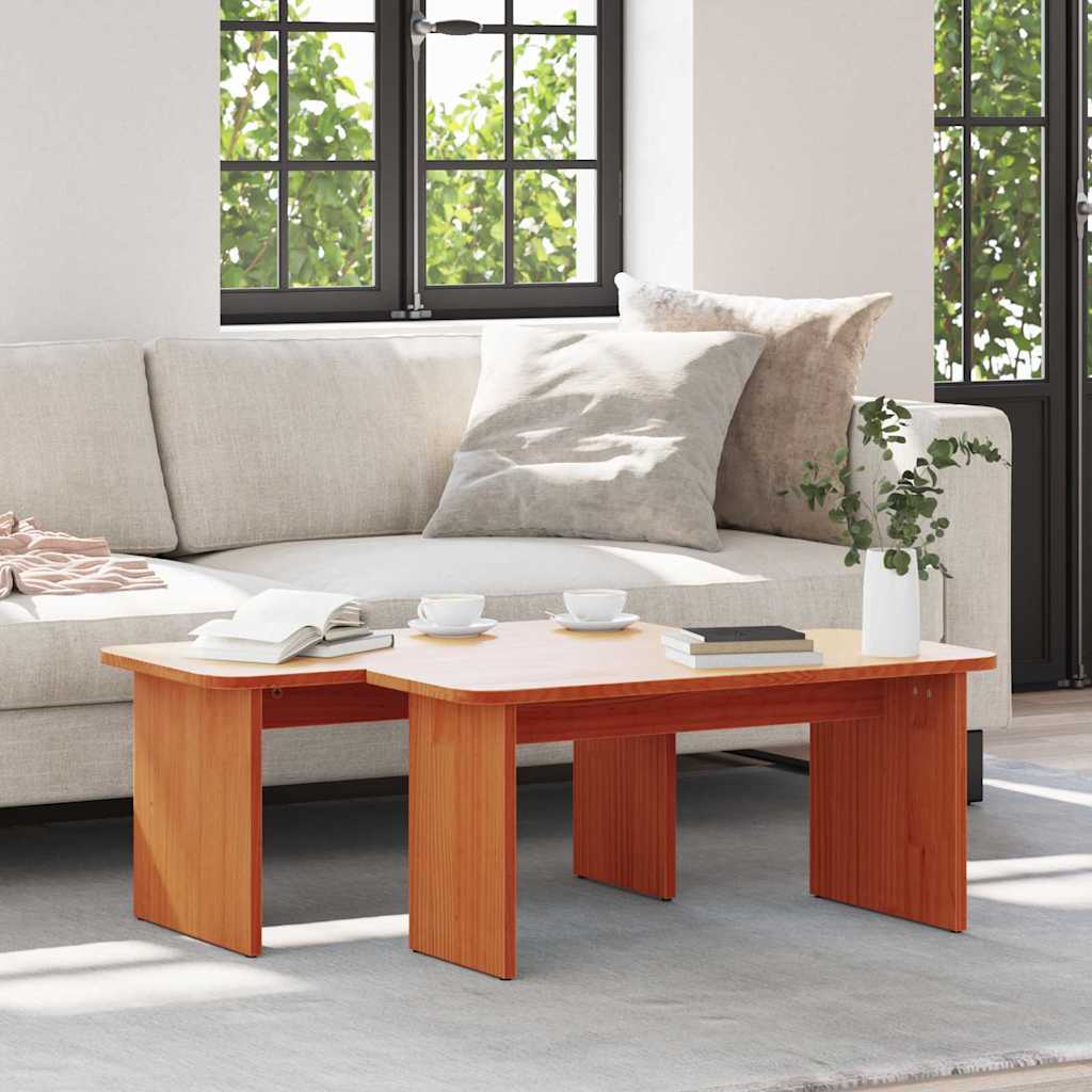 Stolik kawowy 2 pcs Woskowy Brąz Lite drewno sosnowe vidaXL