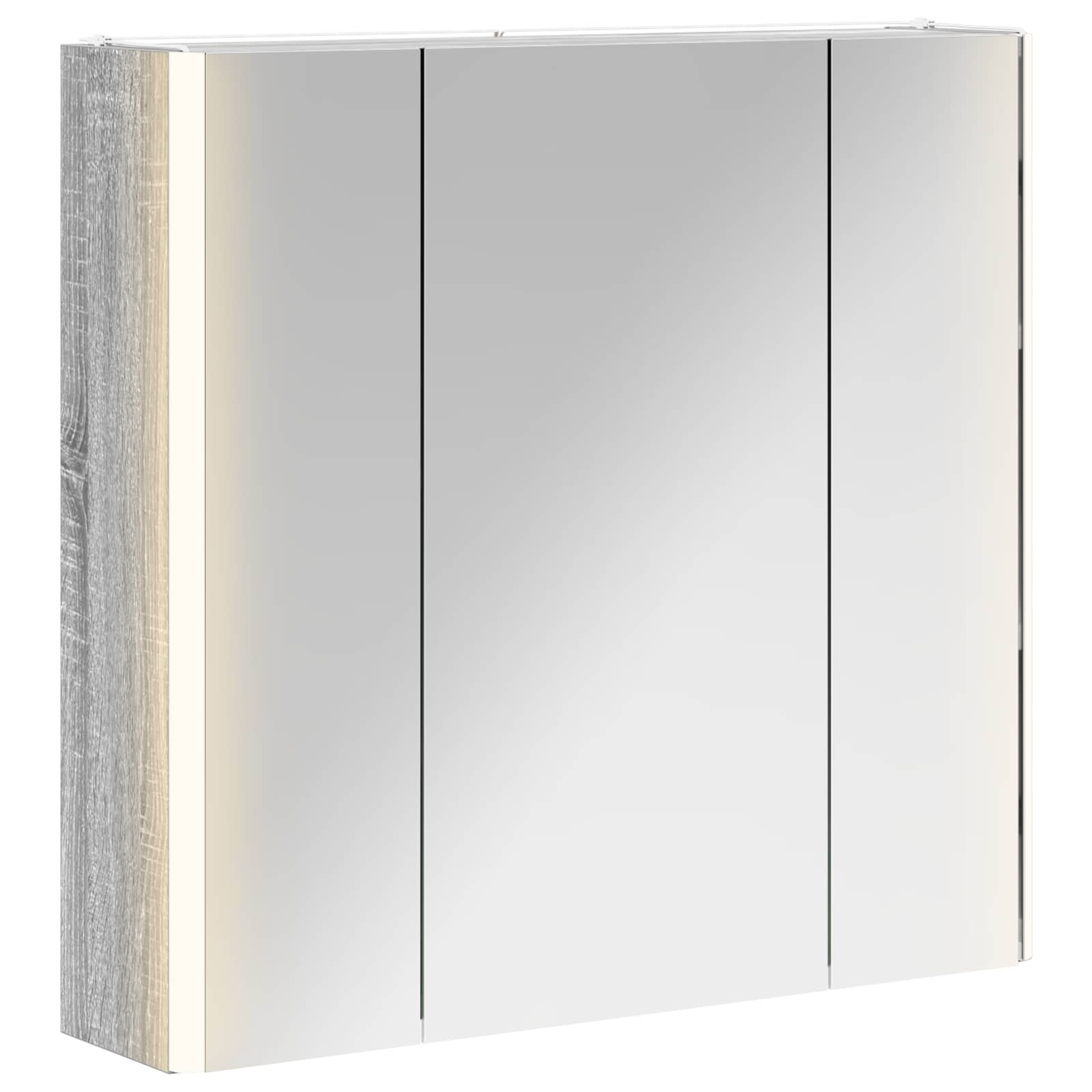 Szafka z lustrem do łazienki Szary Sonoma 63,5 x 15,5 x 60,5 cm