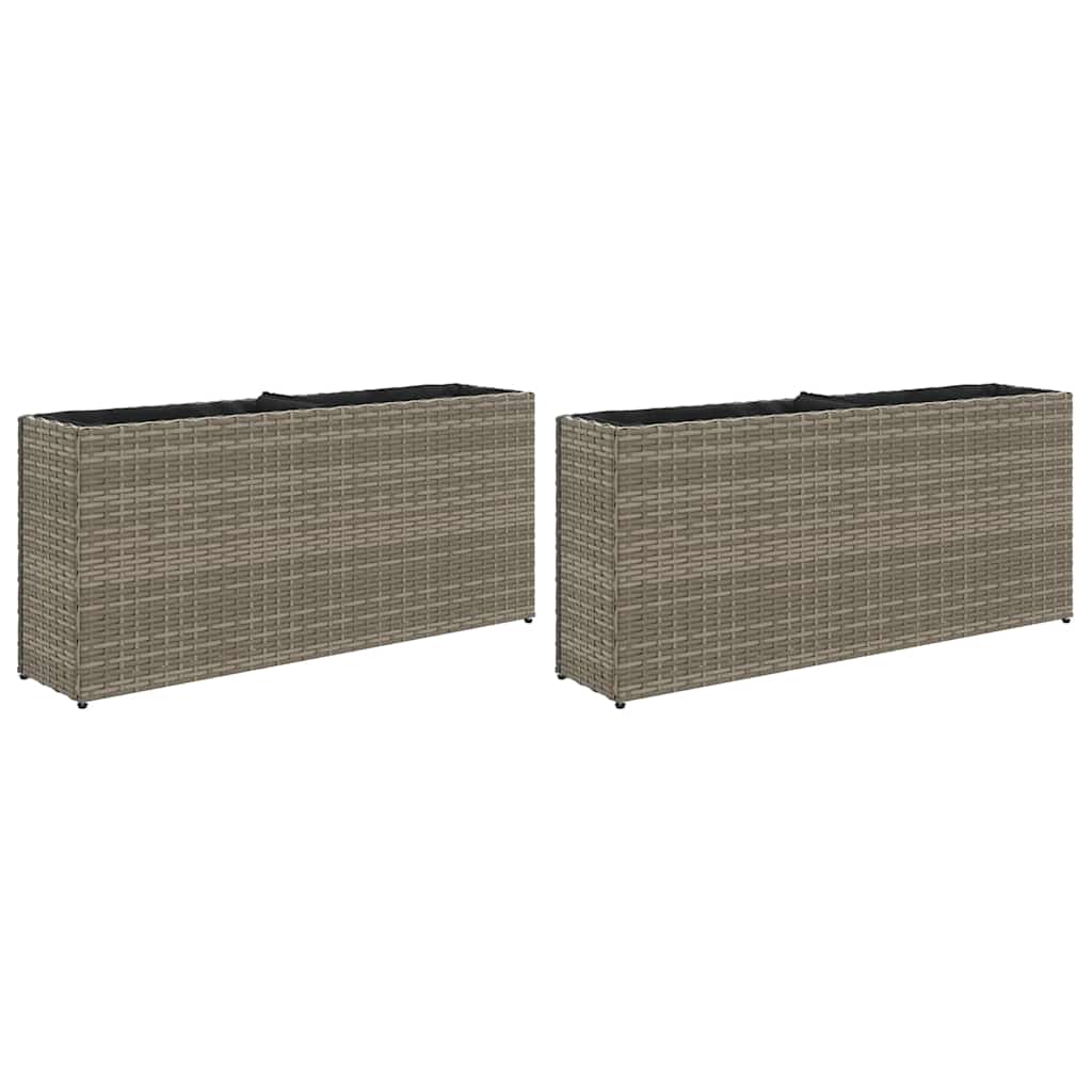 2x Donica Ogrodowa Stalowa 90x20x40 cm Szara na Taras na Kwiaty