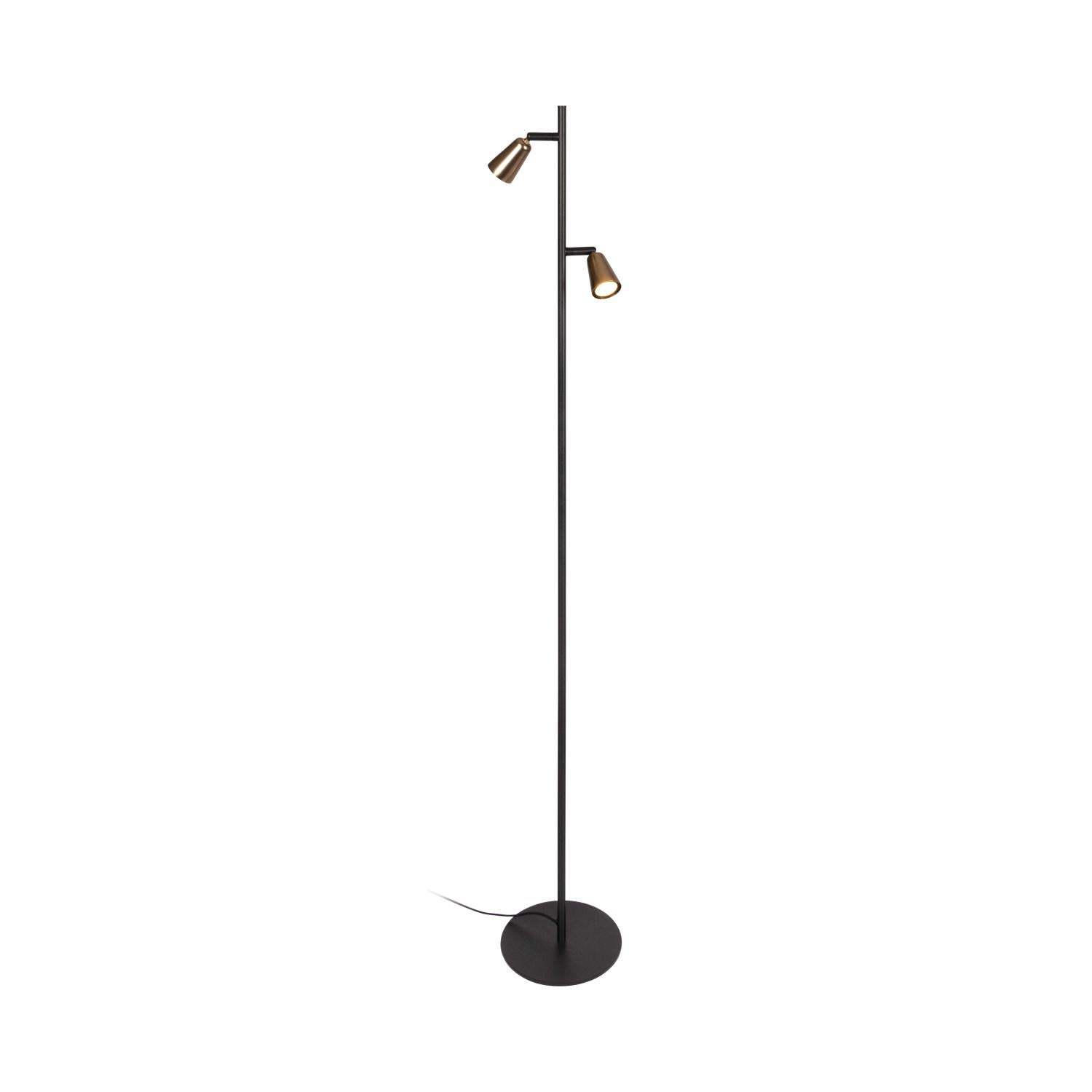 Lampa podłogowa nowoczesna szampańsko-czarna podwójna małe reflektorki 2xGU10 25W TIANA Lucide