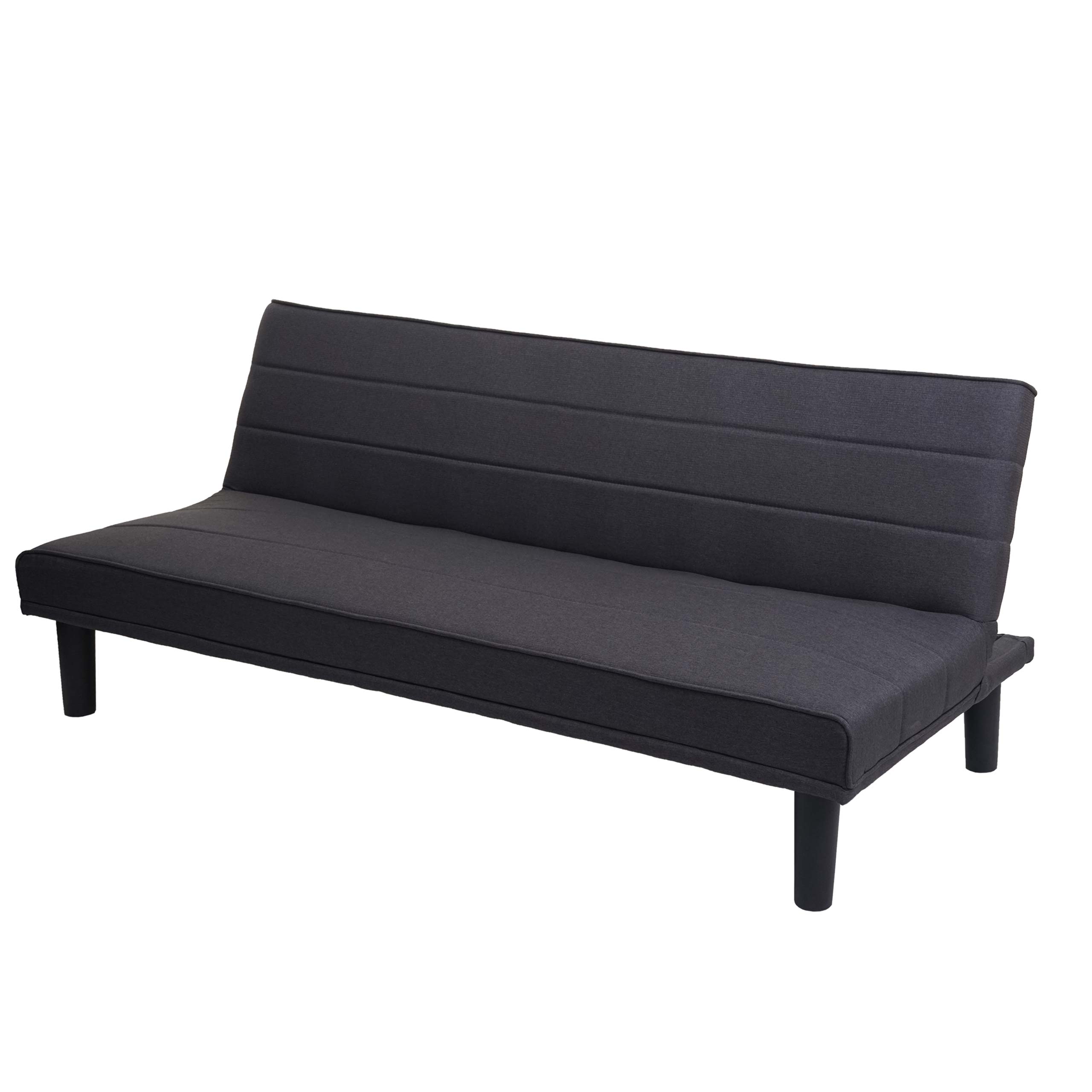 Sofa rozkładana HWC-J17, kanapa rozkładana sofa rozkładana sofa dla gości, funkcja spania tkanina/tekstylia 165cm ~ antracyt/szary