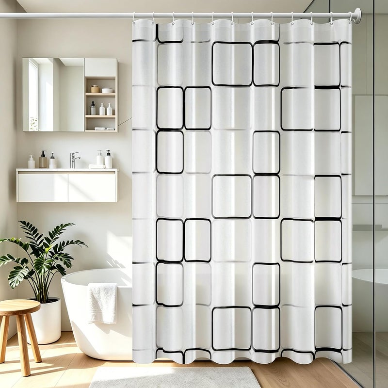 Zasłona prysznicowa antypleśniowa, 200*220 cm, zasłona do wanny, wodoodporny materiał PEVA, z oczkami i haczykami.