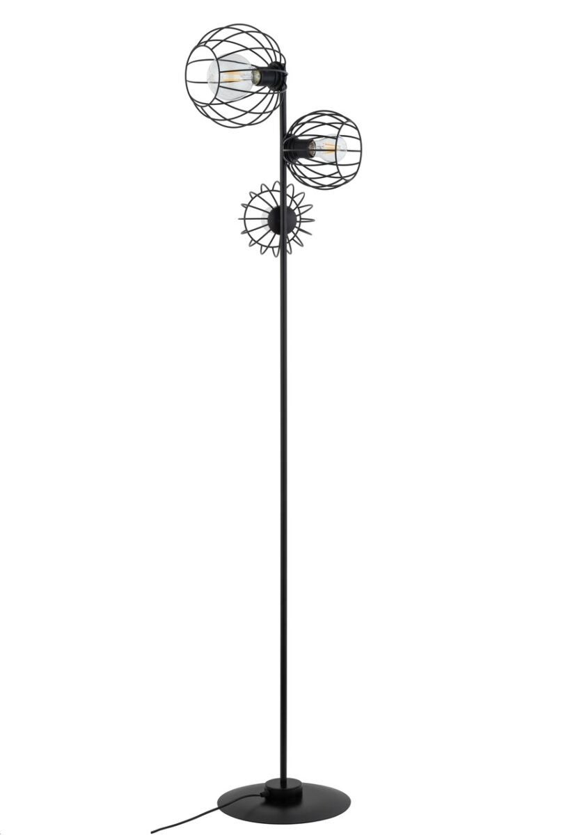 Lampa podłogowa dekoracyjna industrialna czarna 3 punktowa 3xE27 15W Madam Sigma Lighting