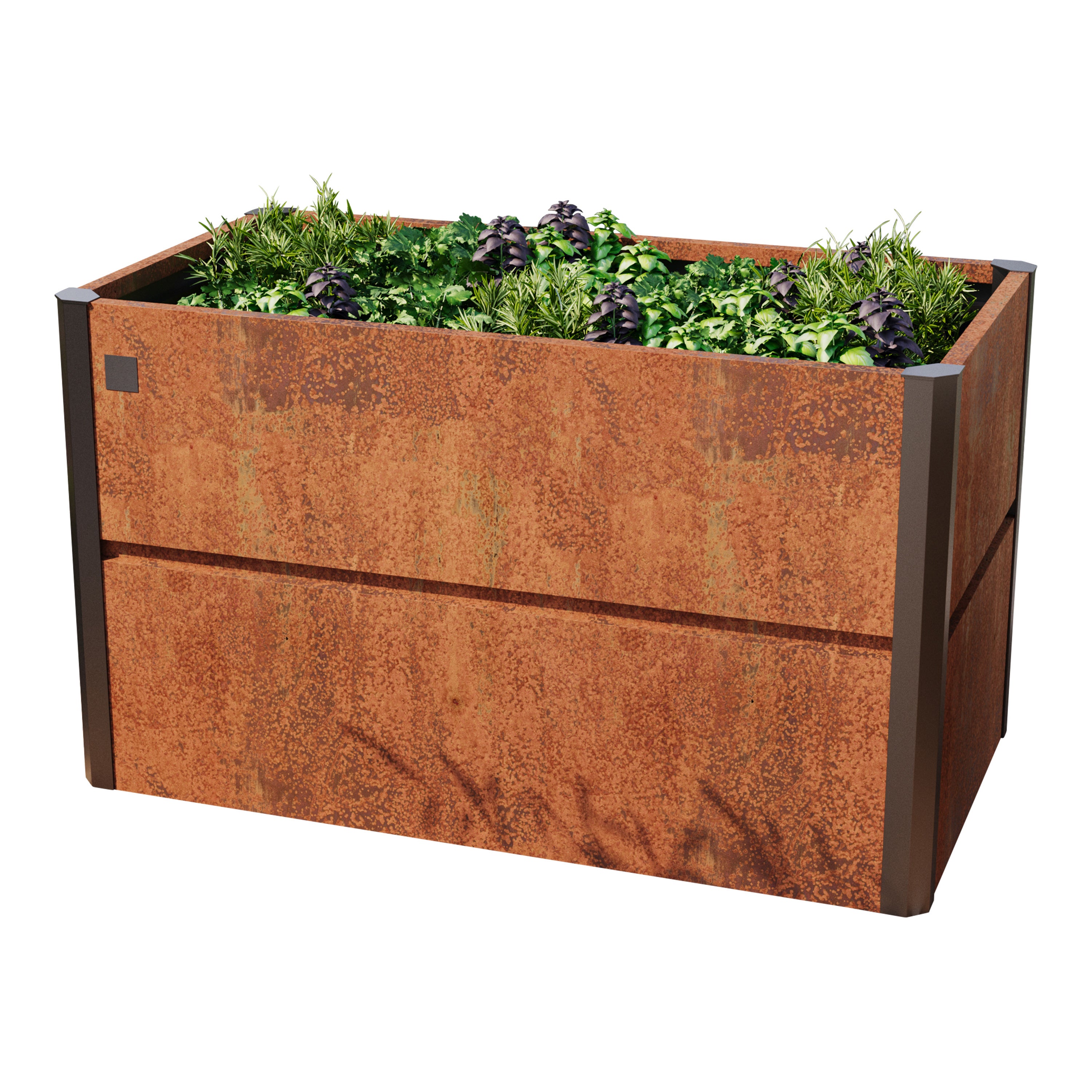 150 x 85 x 77 cm Grzadka podwyzszona, stal corten, Optyka rdzy