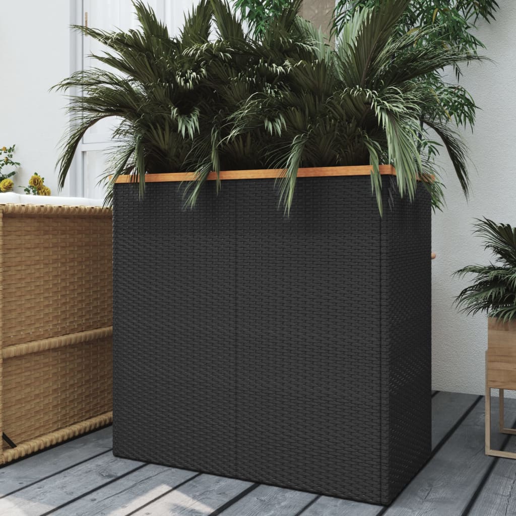 Donica, czarna, 80x40x80 cm, polirattan vidaXL