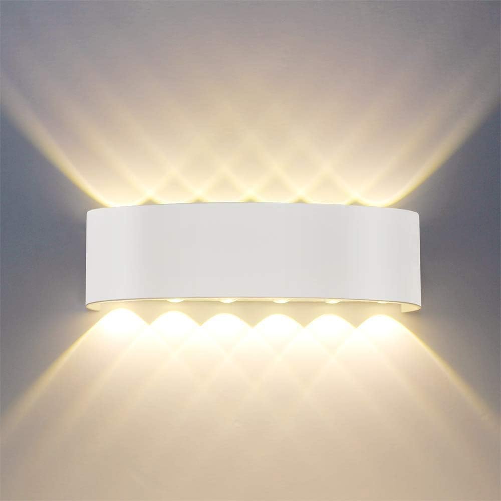 Nowoczesna, wodoodporna lampa ścienna LED 12W z aluminium do użytku wewnątrz pomieszczeń, idealna do salonu, sypialni, przedpokoju, klatki schodowej