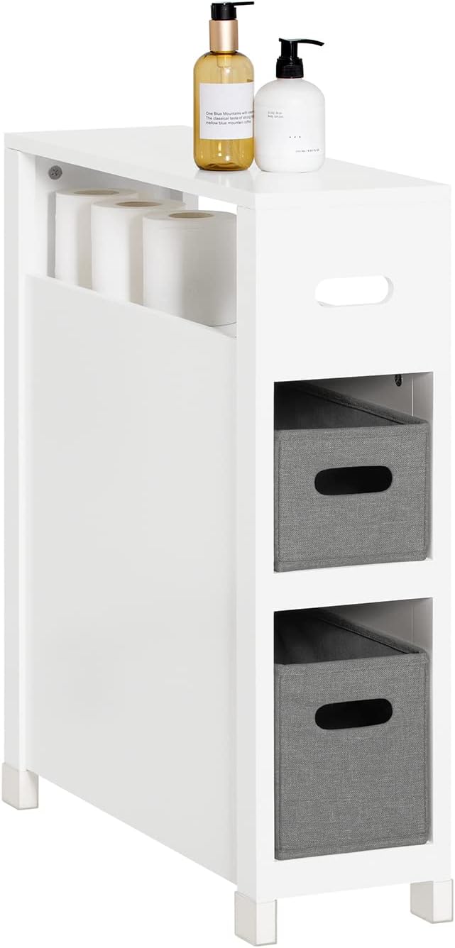 SoBuy Meble łazienkowe z dwiema szufladami Biały 60x20x70cm Funkcjonalny BZR83-W