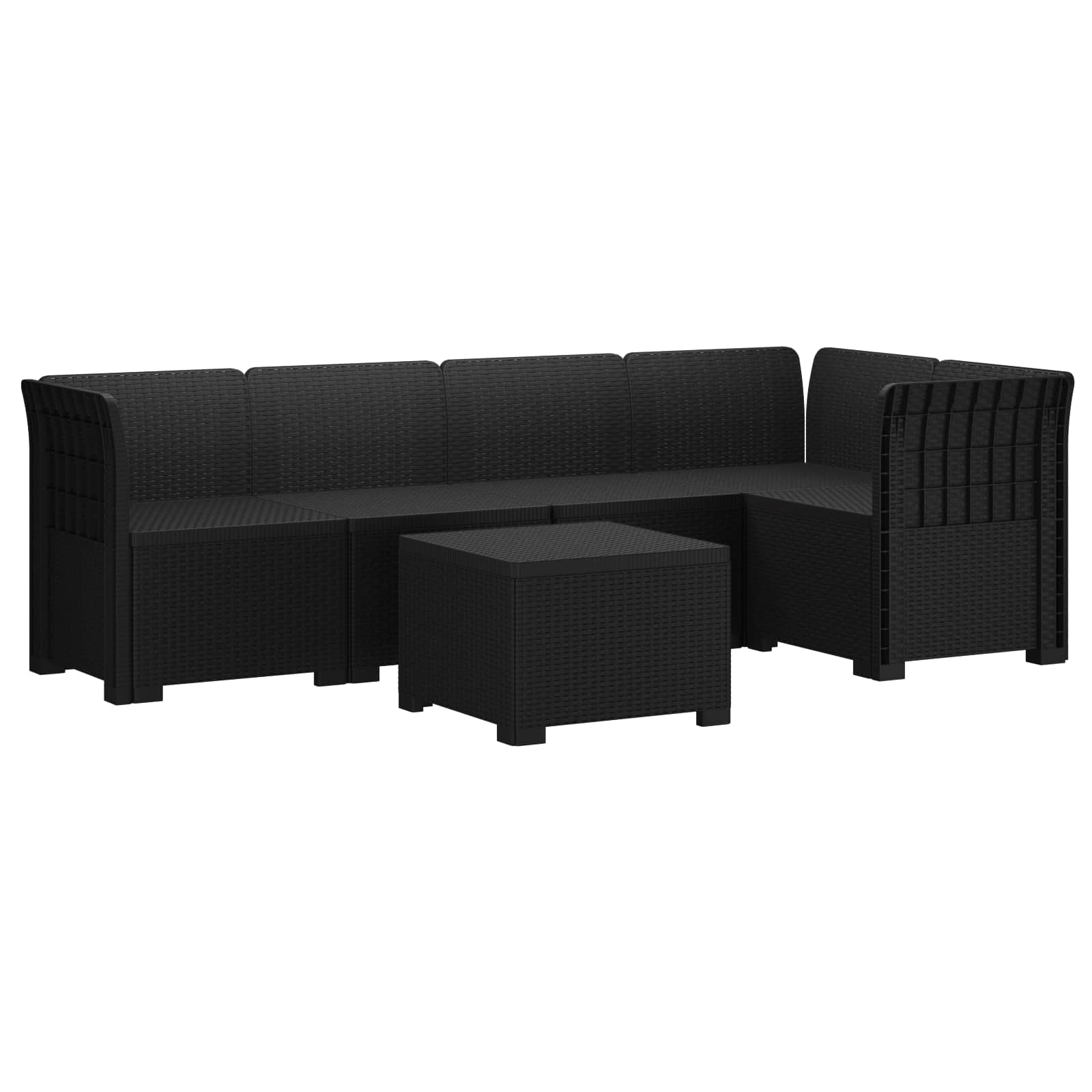 5-osobowa sofa ogrodowa w stylu rattanowym PP antracytowy vidaXL