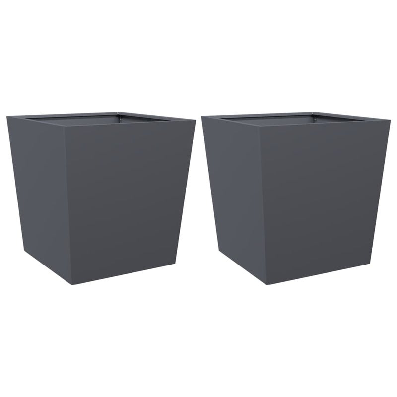 2x Donica Ogrodowa Metalowa Antracytowa z Dnem na Taras