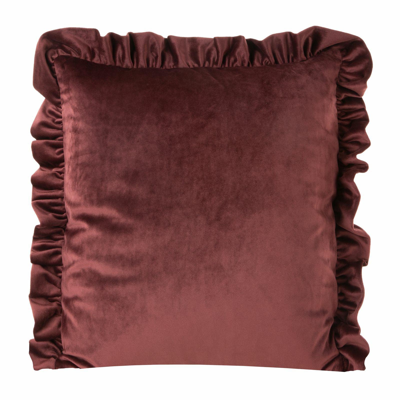 Poszewka Eurofirany VELVET 45x45 falbana czerwona