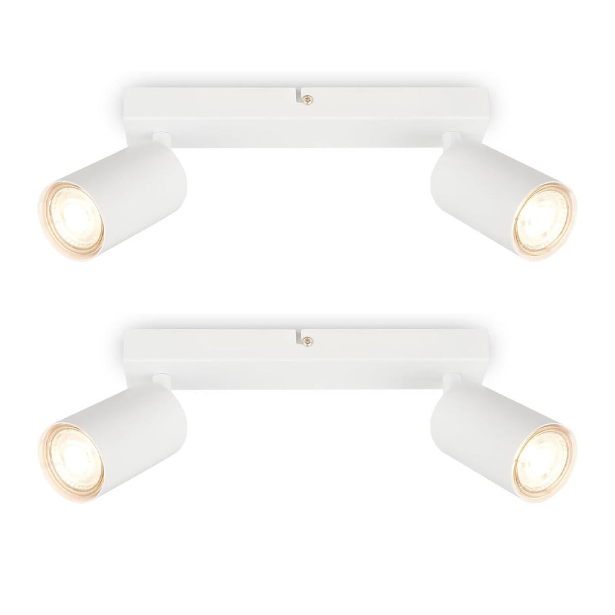 Lampy sufitowe LED, zestaw 2 sztuk, gniazdo GU10, maksymalna moc 9W, odpowiednie do salonów, sypialni, kuchni, łazienek itp., w kolorze białym.