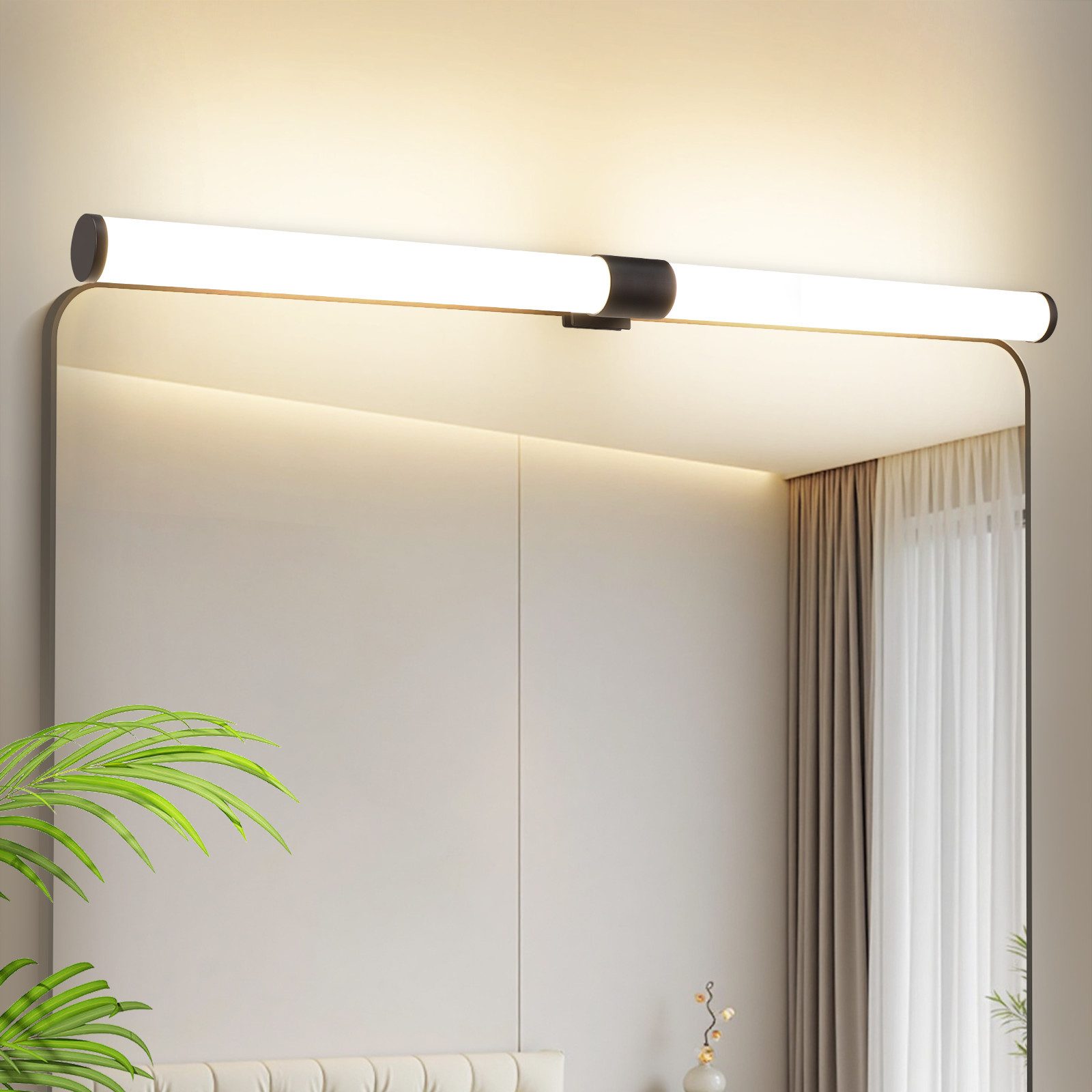 NETTLIFE Oświetlenie Lustra Łazienkowego LED 8W 60cm z Zaciskiem Wodoodporne IP44 4000K