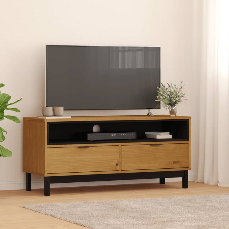 vidaXL Szafka TV FLAM, 110x40x50 cm, lite drewno sosnowe