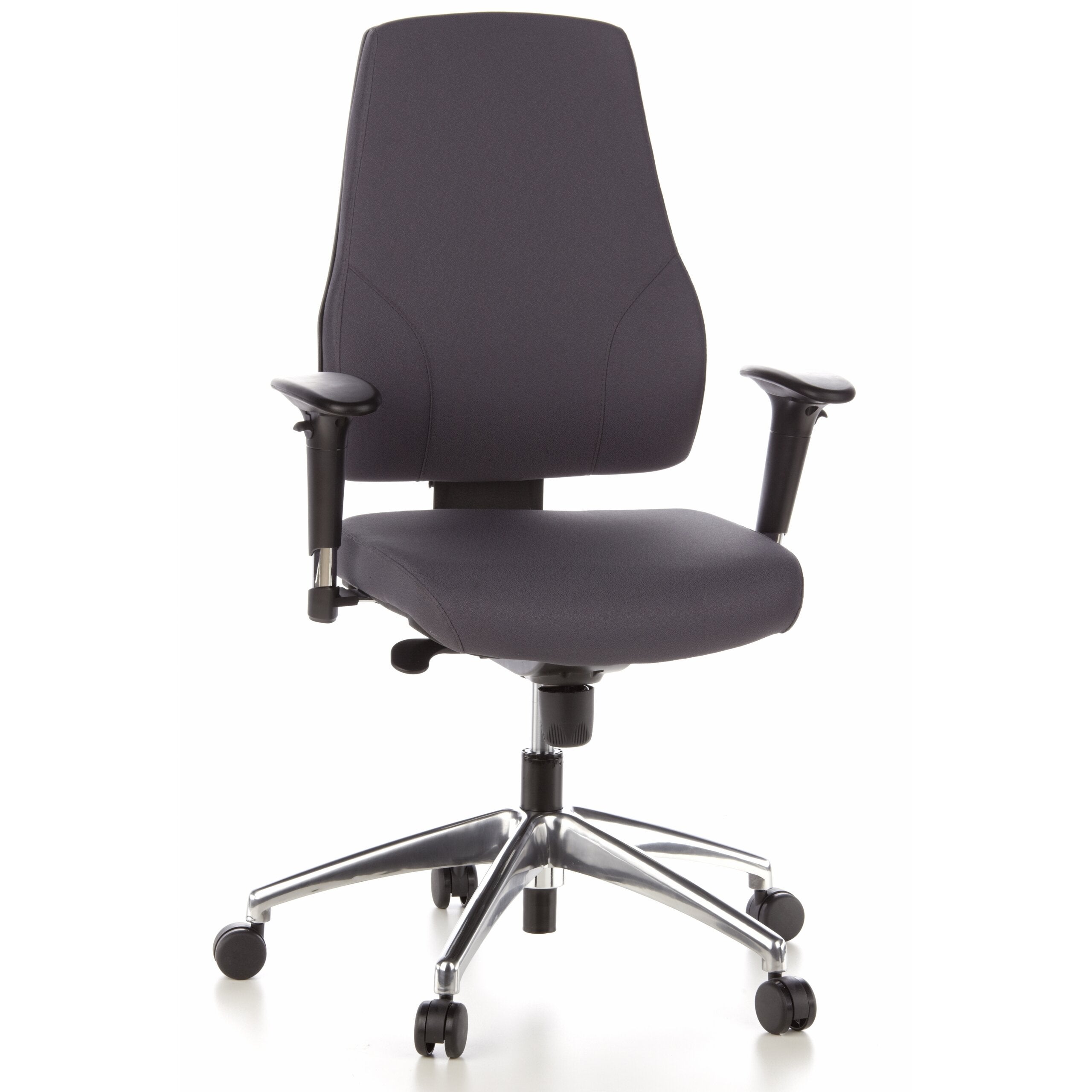 Krzesło biurowe / krzesło obrotowe PRO-TEC 200 tkanina antracyt aluminium polerowane hjh OFFICE