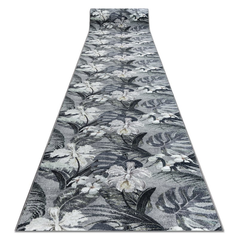 CHODNIK podgumowany MONSTERA Liście guma szary 100 cm 100x280 cm