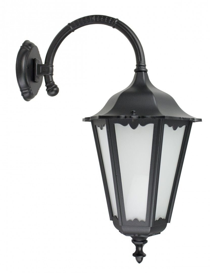 Kinkiet zewnętrzny dworkowy dolny 30 cm szerokości 1xE27 czarny IP43 SU-MA Retro K 3012/1/BD