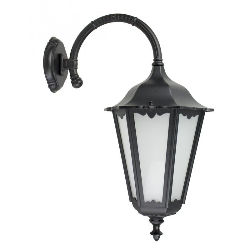 Kinkiet zewnętrzny dworkowy dolny 30 cm szerokości 1xE27 czarny IP43 SU-MA Retro K 3012/1/BD