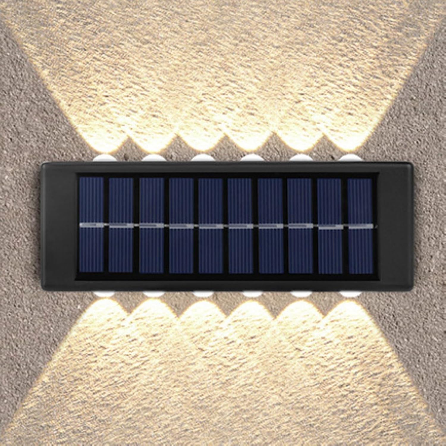 Lampa solarna na ogrodzenie, bezprzewodowa lampa solarna LED, odpowiednia do ogrodzeń, podwórek, ogrodów i ścieżek (12 diod LED, ciepłe światło)