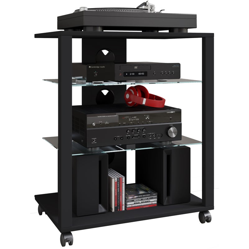 VCM Meble hifi Folas Czarny H. 70 x B. 60 x T. 41 cm