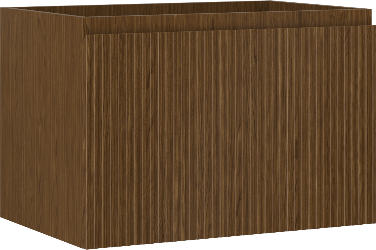Mexen Rivel szafka łazienkowa podumywalkowa 70 cm, 1 szuflada, ryflowana , orzech - 91A20-07047-1-BF86