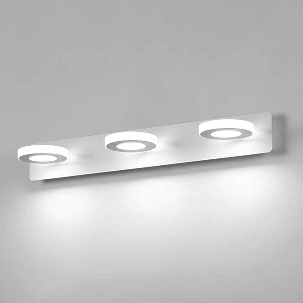 Okrągła lampa ścienna LED z 3 głowicami do umywalki łazienkowej, 15 W + białe światło